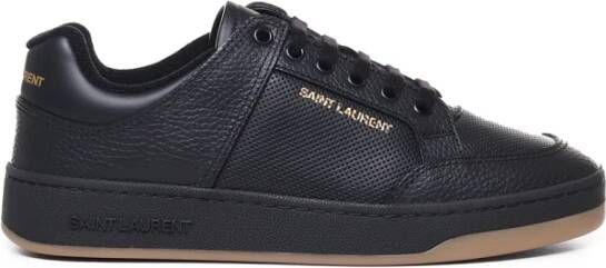 Saint Laurent Laag Model Sneakers van Geperforeerd Leer Black Heren