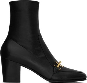 Saint Laurent Ketting-Link Leren Laarzen Zwart Dames