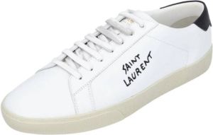Saint Laurent Klassieke Court Sneaker in Wit Zwart Wit Heren