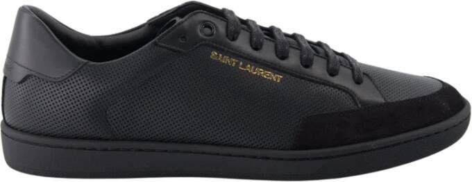 Saint Laurent Sl 10 Lage Top Kalfsleren Sneakers Zwart Heren
