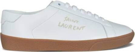 Saint Laurent Klassieke witte kalfsleren sneakers White Heren