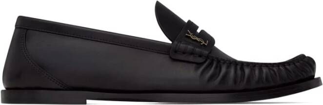 Saint Laurent Klassieke Zwarte Leren Loafers