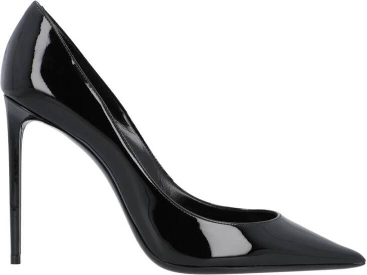 Saint Laurent Lakleren pumps met puntige neus