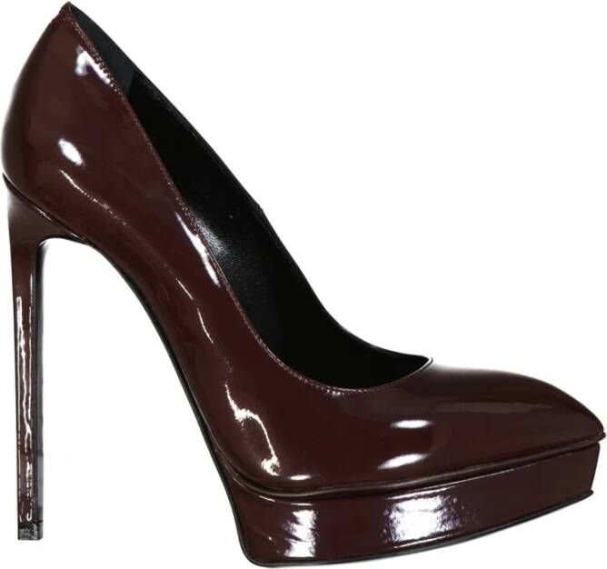 Saint Laurent Lakleren Puntige Neus Pumps Red Dames