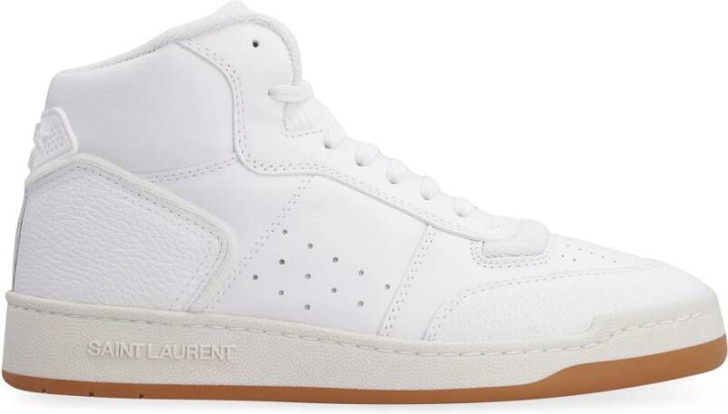 Saint Laurent Leren High-Top Sneakers met Geperforeerd Detail