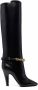 Saint Laurent Zwarte leren enkellaarsjes met kettingdetail Black Dames - Thumbnail 2