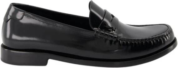 Saint Laurent Leren Mocassins Black Heren