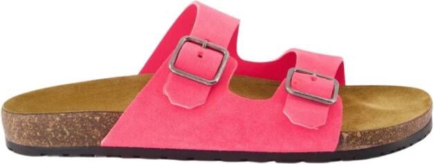 Saint Laurent Leren Sandalen met Gesp Sluiting Pink Heren