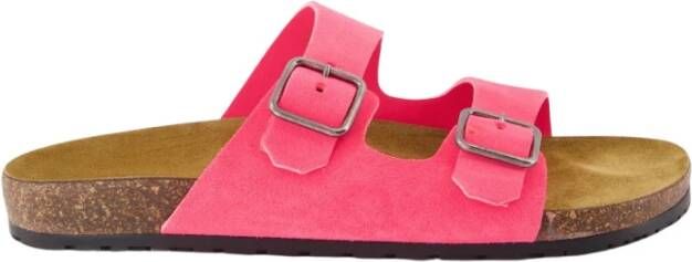 Saint Laurent Leren Sandalen met Gesp Sluiting Pink Heren