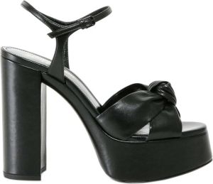Saint Laurent Leren sandalen met verstelbare band Zwart Dames