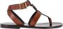 Saint Laurent Leren Teengesp Sandalen met Enkelband - Thumbnail 1