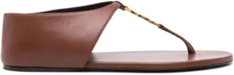 Saint Laurent Logo Plaque Sandalen Vrouwen Italië