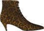 Saint Laurent Luipaardprint Veterschoenen Enkellaarsjes Brown Dames - Thumbnail 1