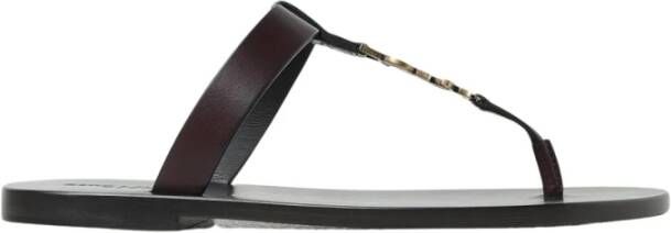 Saint Laurent Luxe Leren Platte Sandalen