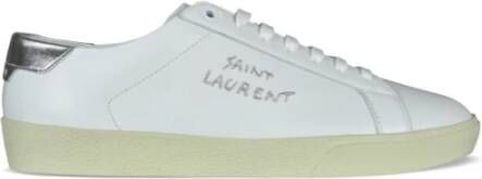 Saint Laurent Luxe Witte Leren Sneakers White Heren
