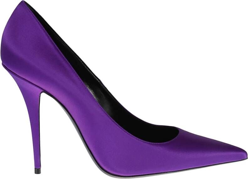Saint Laurent Paarse Satijnen Marilyn Pumps Purple Dames
