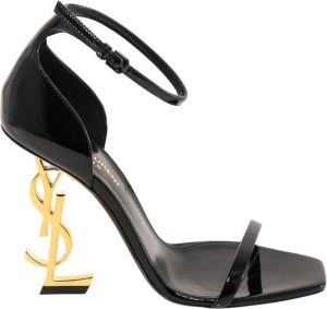 Saint Laurent Metalen Monogram Sandalen Zwart Dames