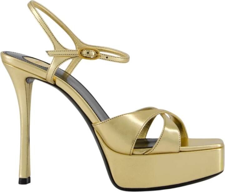 Saint Laurent Metallic Gouden Plateau Sandalen