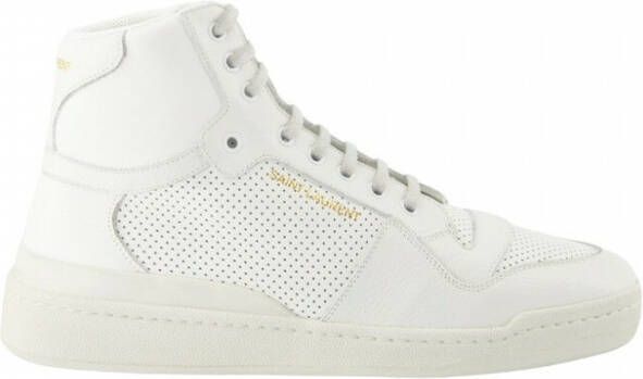 Saint Laurent Witte geperforeerde sneakers met versleten effect White Heren