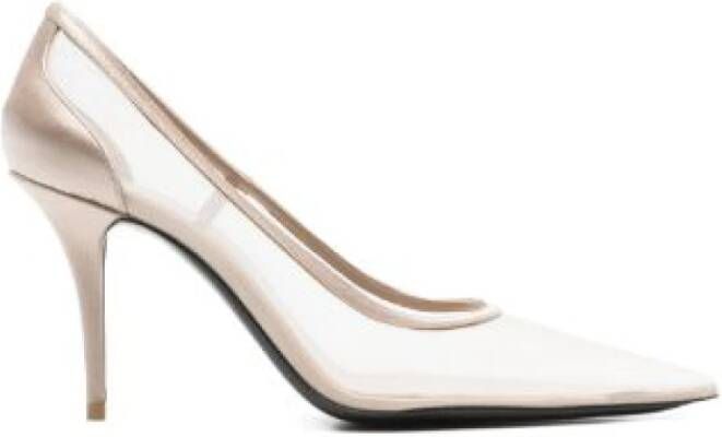 Saint Laurent Nude Satin Salon Nylon Top White Dames