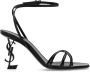 Saint Laurent Leren sandalen met Cassandre-hak Black Dames - Thumbnail 8
