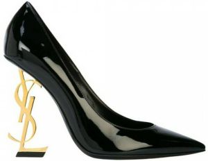 Saint Laurent Opyum Pumps in Patent Leather with Gold-tone Heel