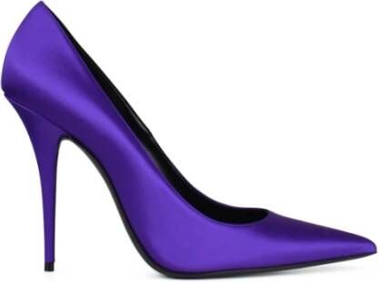 Saint Laurent Paarse Satijnen Marilyn Pumps Purple Dames