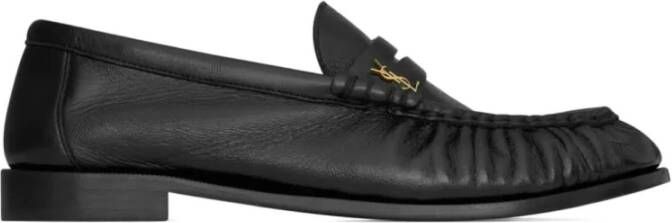 Saint Laurent Platte Leren Zool Nero Schoenen