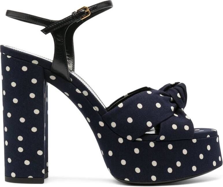 Saint Laurent Polka Dot Sandalen Blue Dames