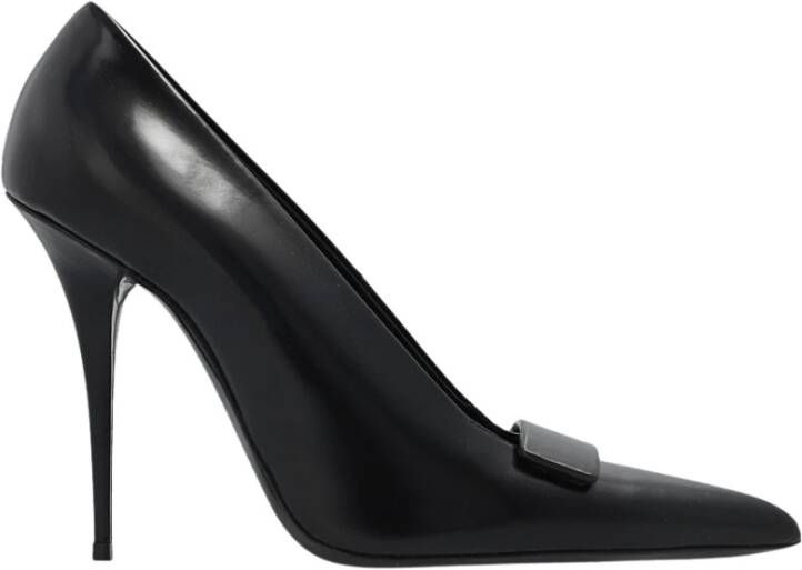 Saint Laurent Klassieke Zwarte Leren Pumps Black Dames