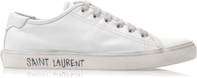 Saint Laurent Premium Leren Sneakers voor Mannen White Heren