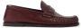 Saint Laurent Bordeauxrode Leren Loafers met Goudkleurig Logo - Thumbnail 1