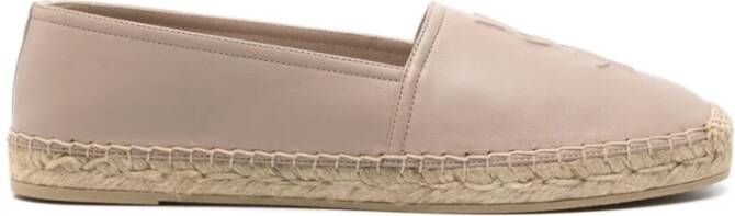 Saint Laurent Monogram Espadrilles met Touwdetail Brown Dames