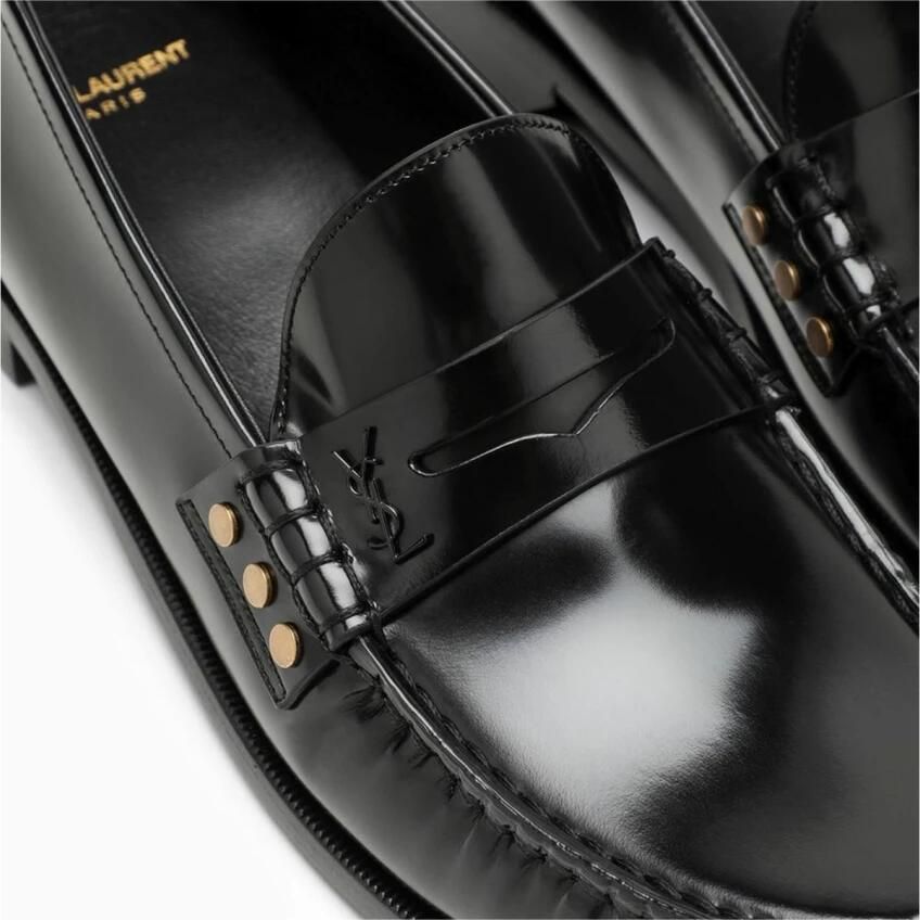 Saint Laurent Almond-toe leren loafers - Foto 2