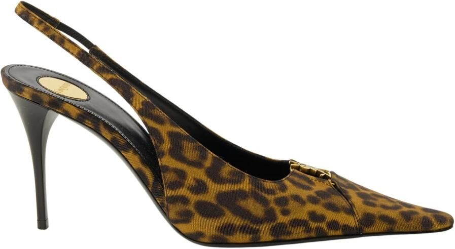 Saint Laurent Babylone Breteuil Leopard Slingbacks