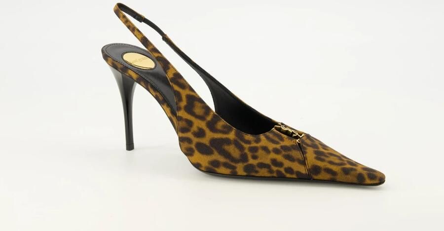 Saint Laurent Babylone Breteuil Leopard Slingbacks - Foto 6