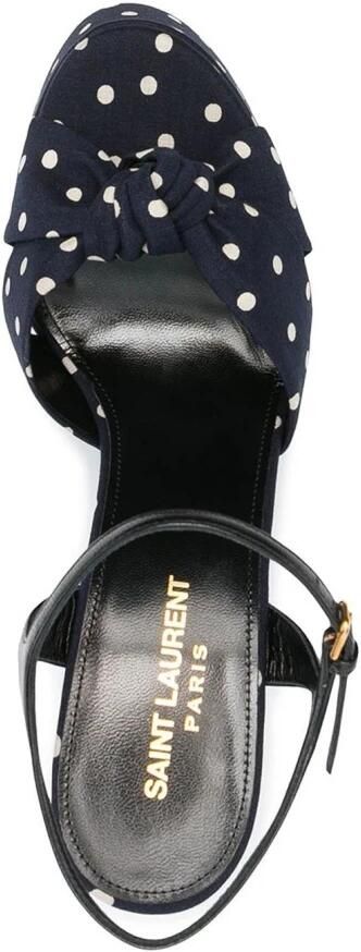 Saint Laurent Polka-Dot Sandalen Blauw Multicolor Dames - Foto 2