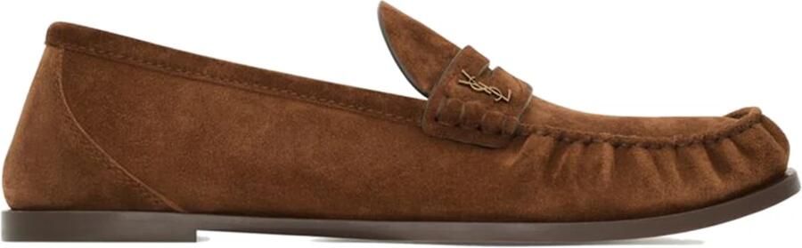 Saint Laurent Bruine leren instapschoenen met mocassin-neus