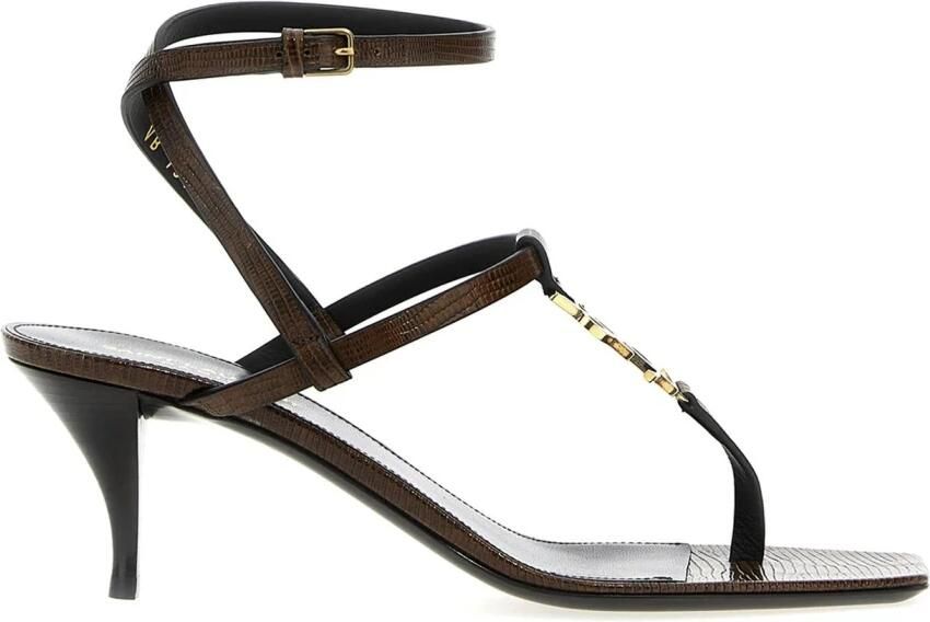 Saint Laurent Leren Flip-Flop Sandalen met YSL Logo