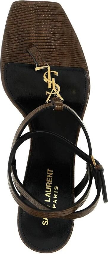 Saint Laurent Leren Flip-Flop Sandalen met YSL Logo - Foto 2