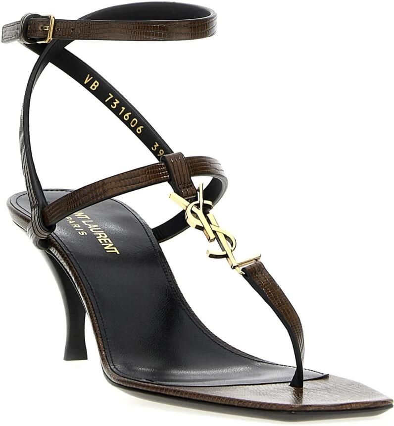 Saint Laurent Leren Flip-Flop Sandalen met YSL Logo - Foto 3