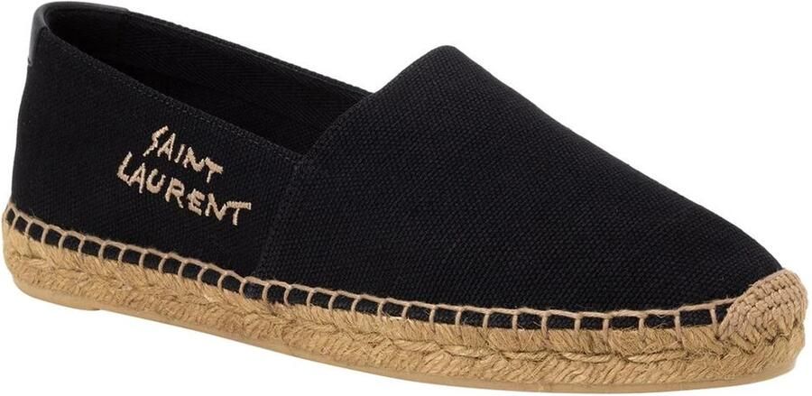 Saint Laurent Klassieke Espadrilles van Zwart Canvas Black Dames