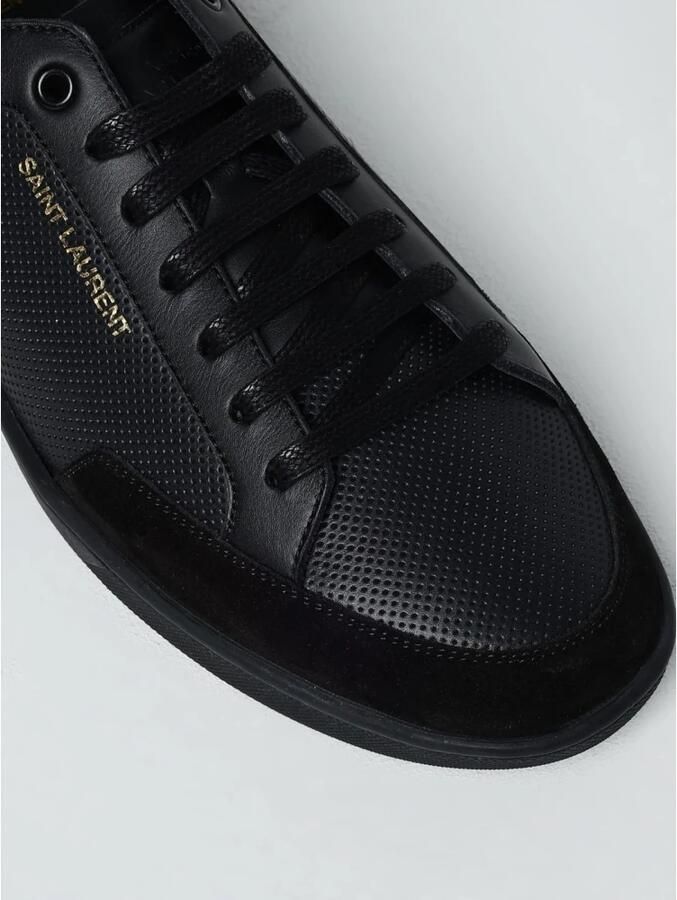 Saint Laurent Sl 10 Lage Top Kalfsleren Sneakers Zwart Heren