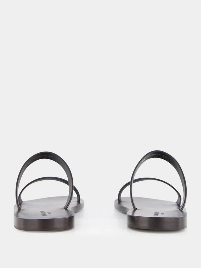 Saint Laurent Donkerbruine leren slippers - Foto 7