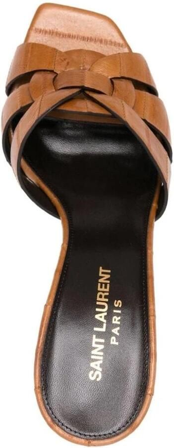 Saint Laurent Elegante Leren Hoge Hak Muiltjes