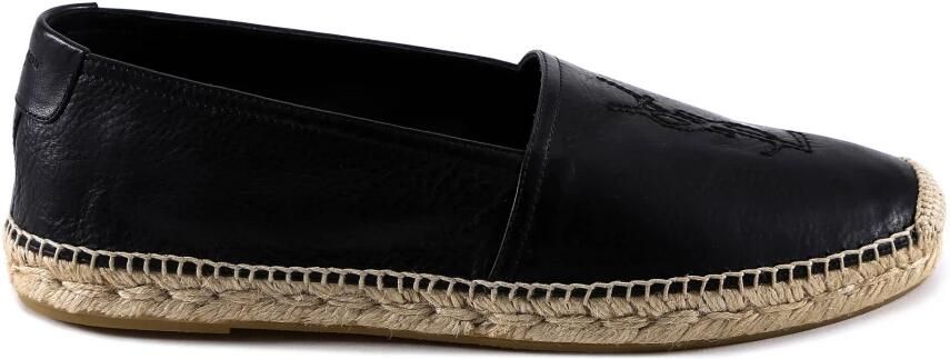 Saint Laurent Geborduurde leren espadrilles Black Heren