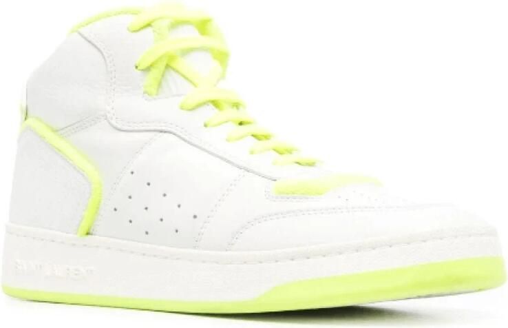 Saint Laurent Geperforeerde Two-Tone High-Top Sneakers