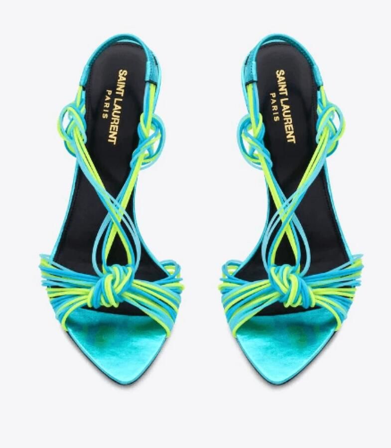 Saint Laurent Gippy 120mm Sandalen met Knoopdetail en Hoge Hak
