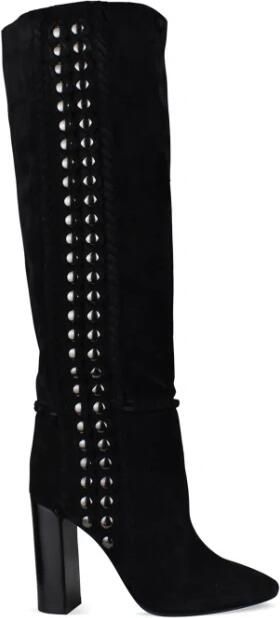 Saint Laurent High Suede Studded Boots