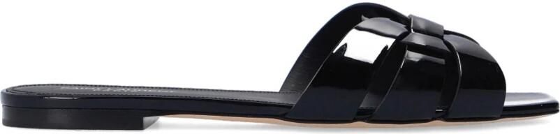 Saint Laurent Leren Slides met Patentleren Binnenzool Black Dames - Foto 2